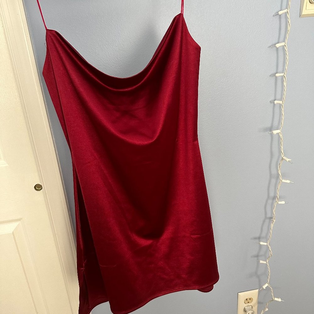 Short Red Satin Dress